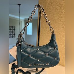 Michael Kors Blue Quilted Shoulder Bag